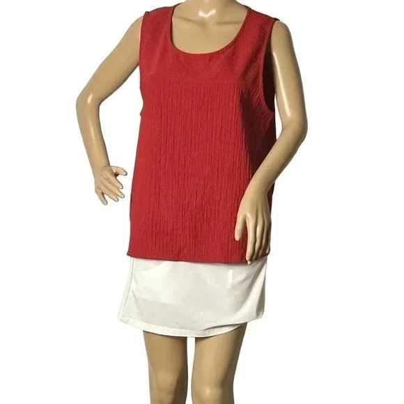 HABITAT. XL. Red tank top,textured,scoop neck,summer,coastal,festival,casual - Picture 2 of 13